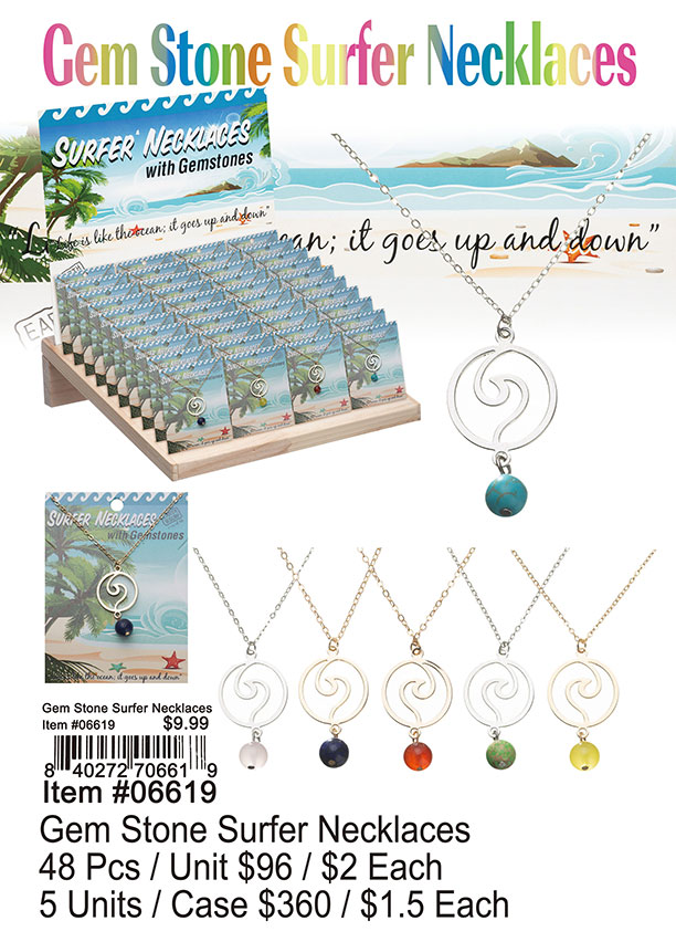 Gemstone Surfer Necklaces