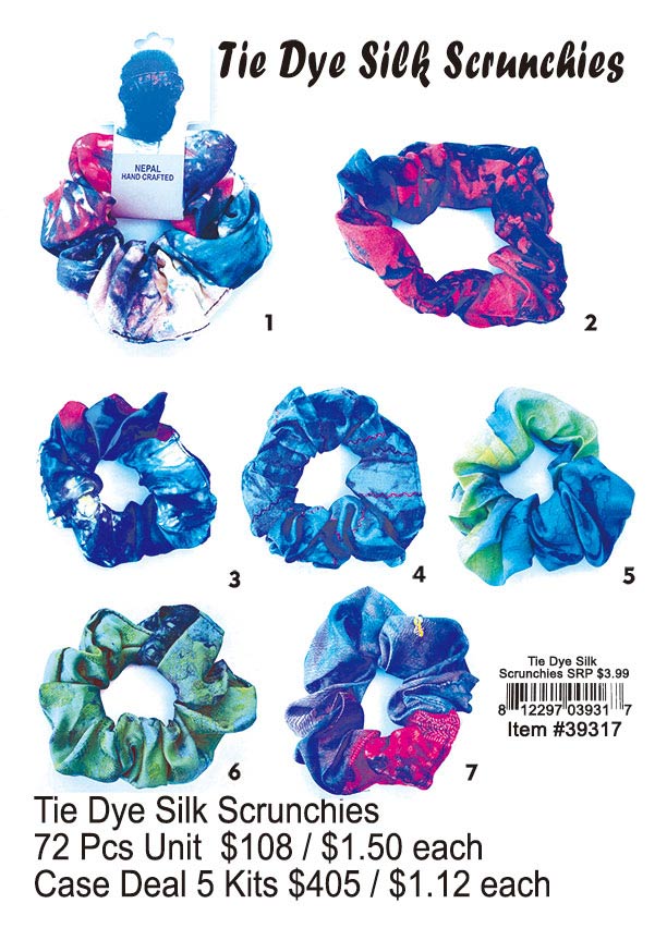 Tie Dye Silk Scrunchies