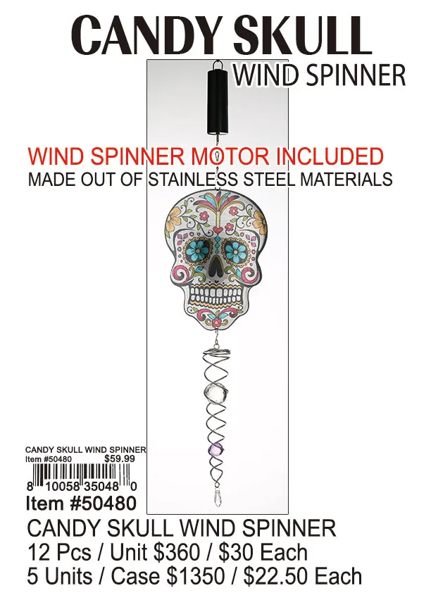 Candy Skull Wind Spinner