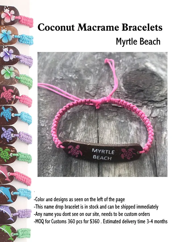 Coconut Macrame Bracelets -Myrtle Beach