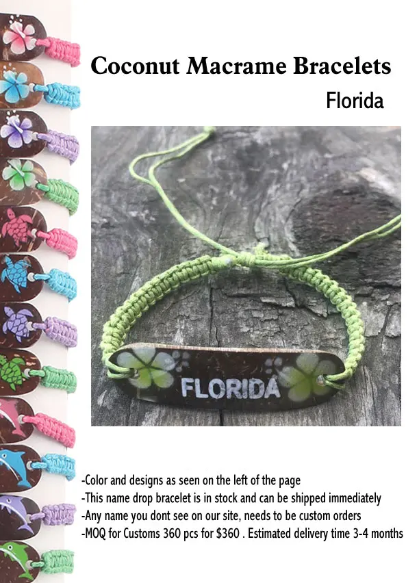 Coconut Macrame Bracelets -Florida