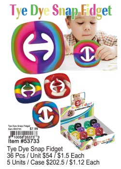 Tye Dye Snap Fidget 36 Pcs.