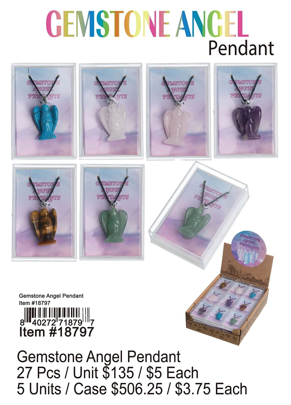 Gemstone Angel Pendant 27 Pcs.