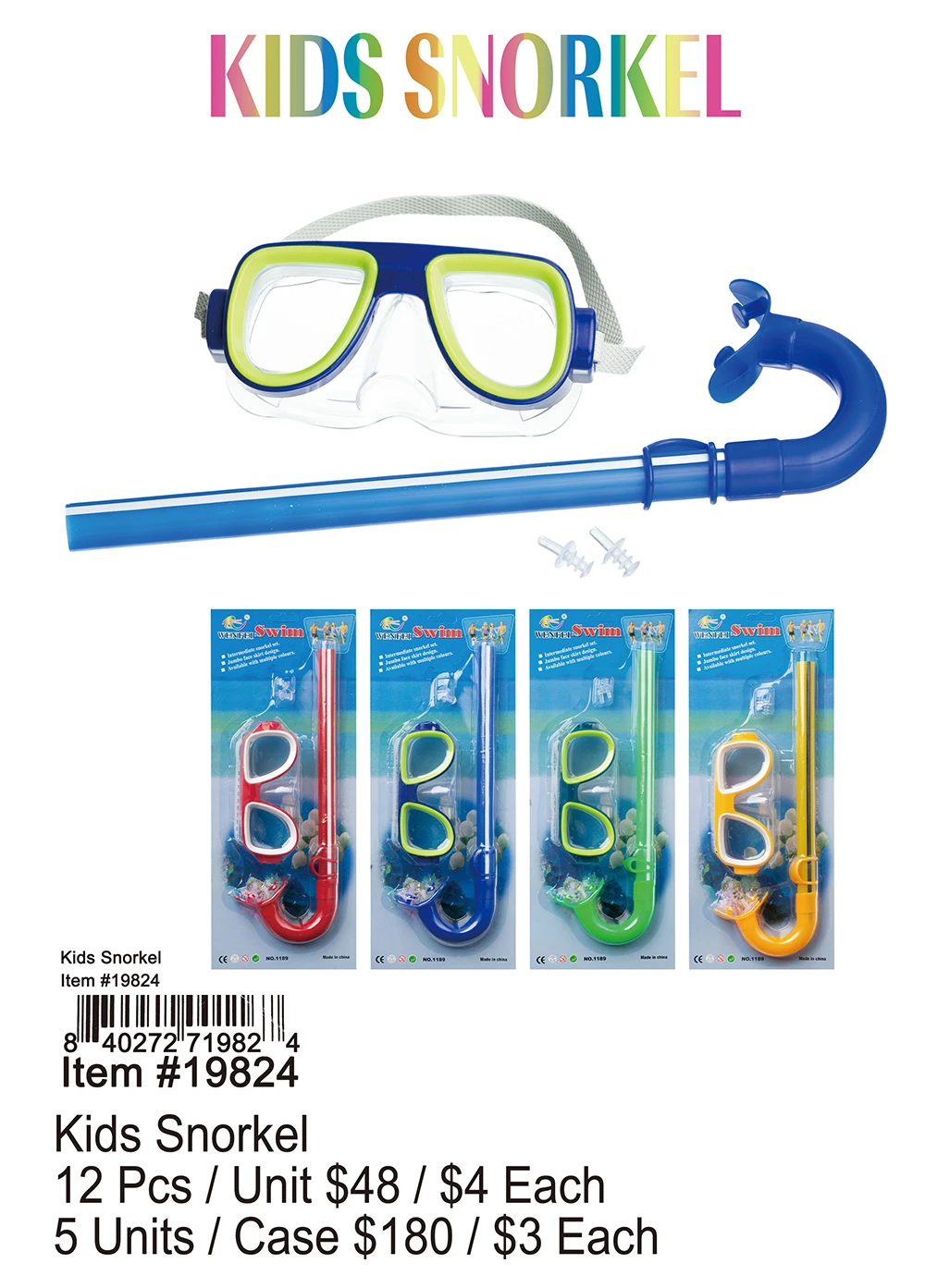 Kids Snorkel 12 Pcs.