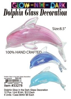 Dolphin Glow in the Dark Glass Decoration