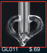 Glass Vials Open Heart (100s)