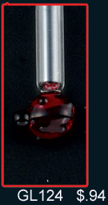 Glass Vials Lady Bug (100s)