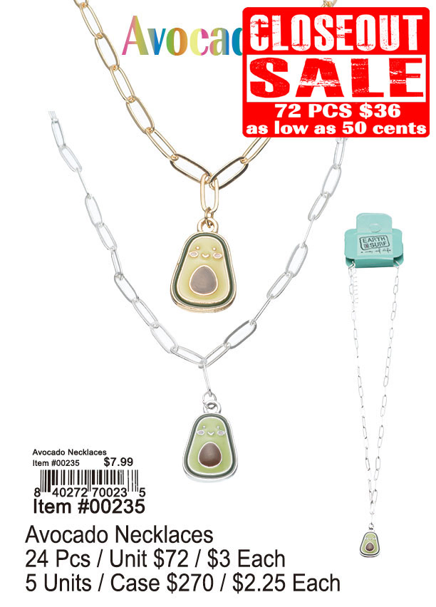 Avocado Necklace 72 Pcs. - Closeout