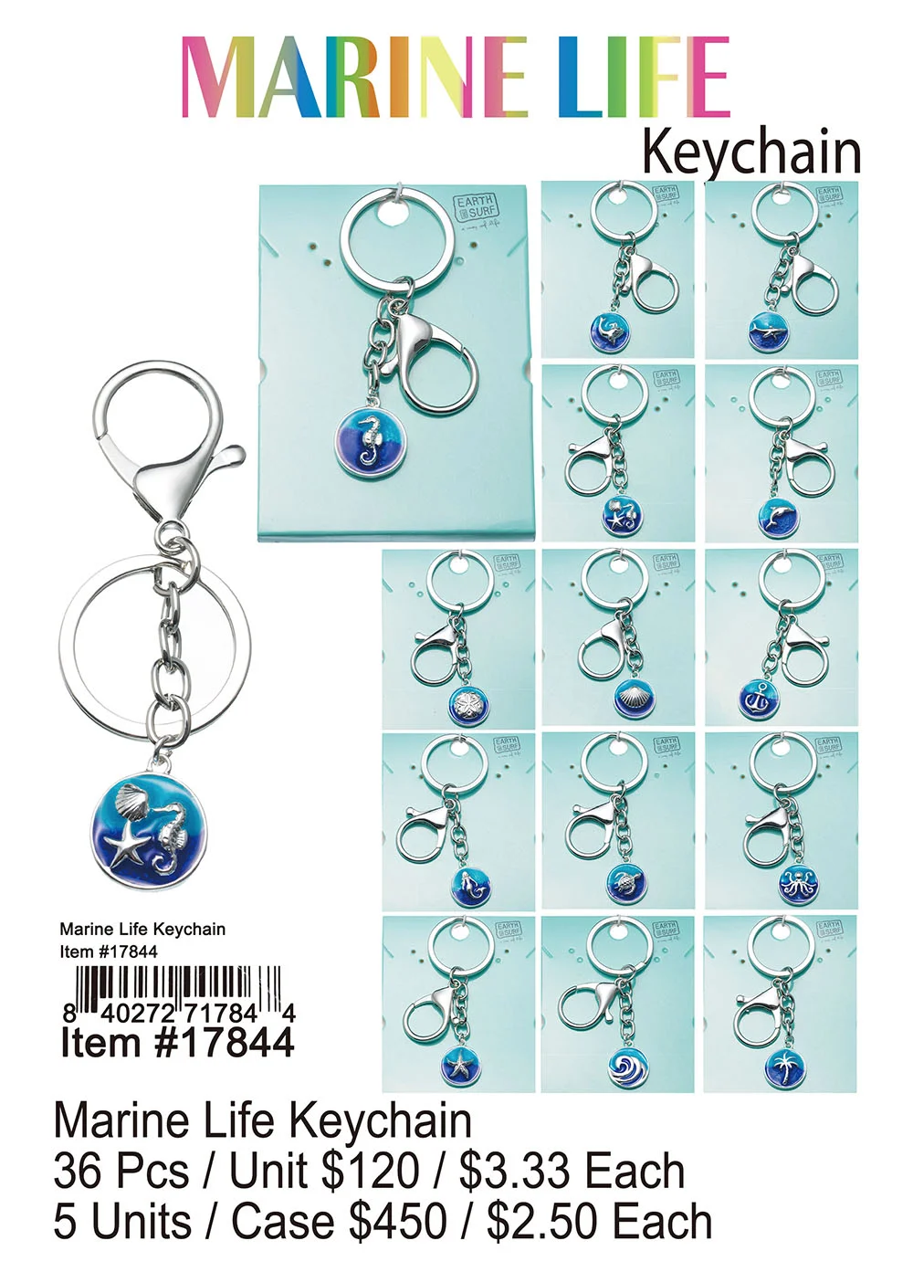 Marine Life Keychain 36 Pcs.