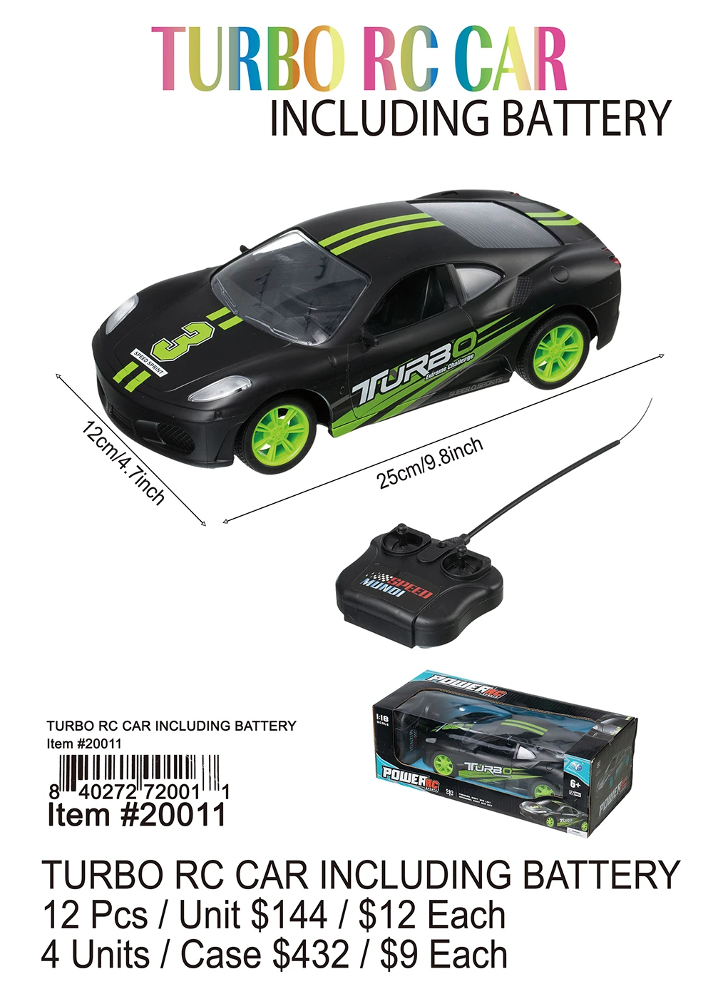 Turbo RC Car 12 Pcs.