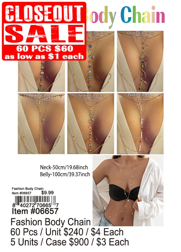 Fashion Body Chain 60 Pcs. - Closeout