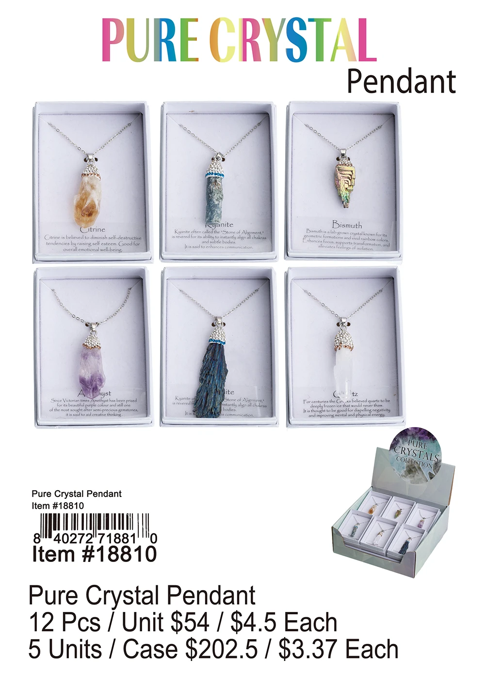 Pure Crystal Pendant 12 Pcs.