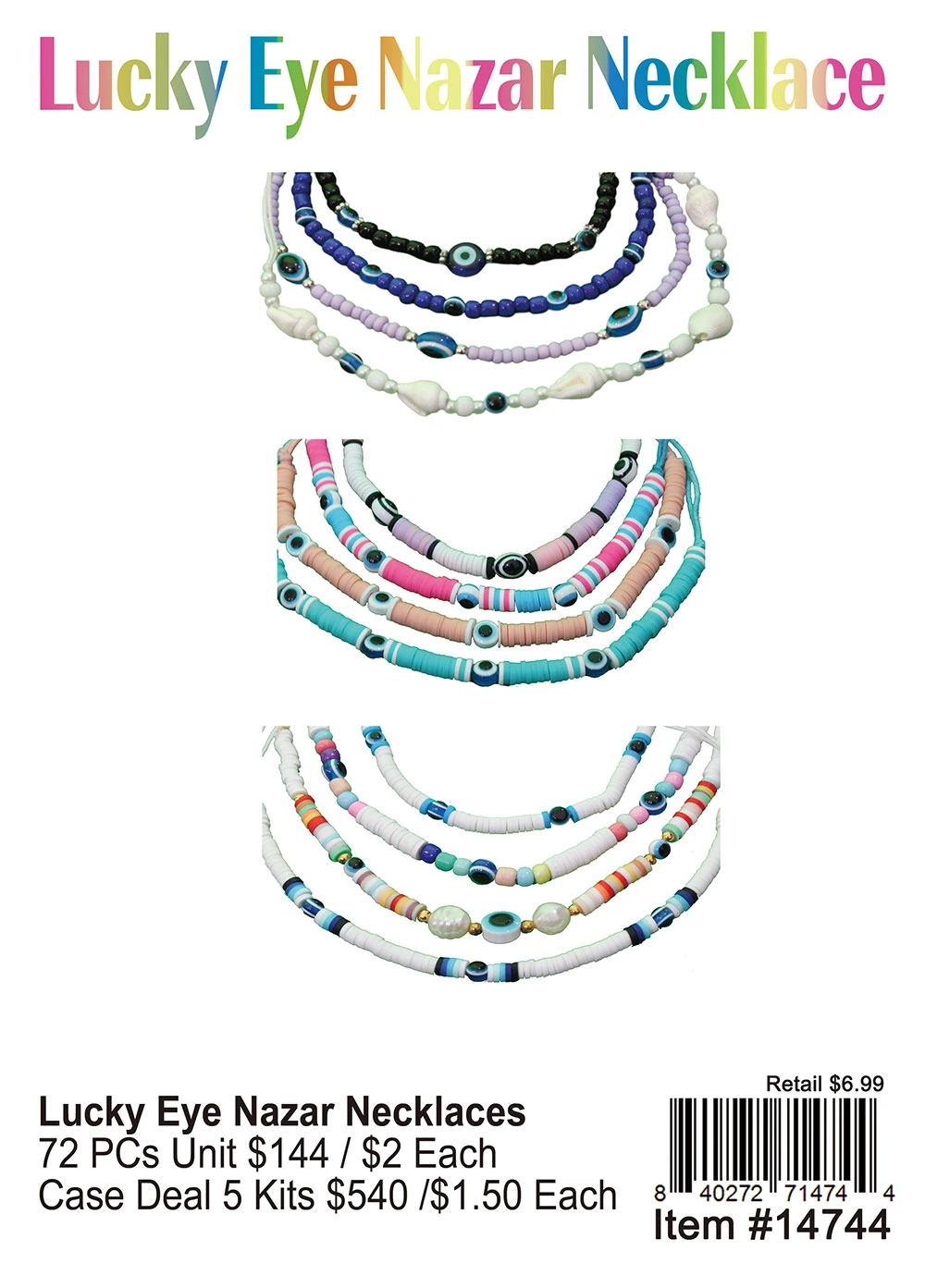 Lucky Eye Nazar Necklace 72 Pcs.