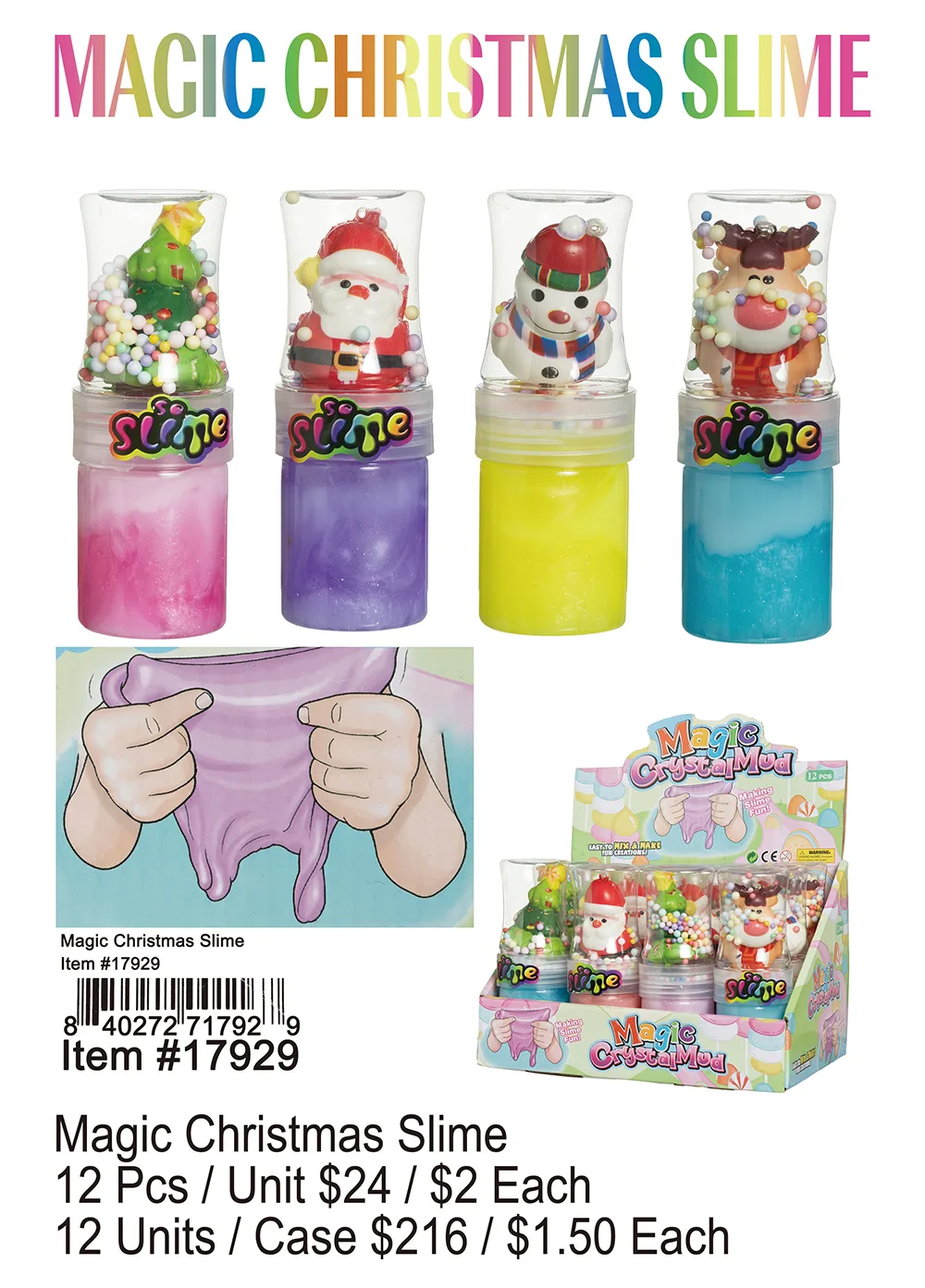 Magic Christmas Slime 12 Pcs