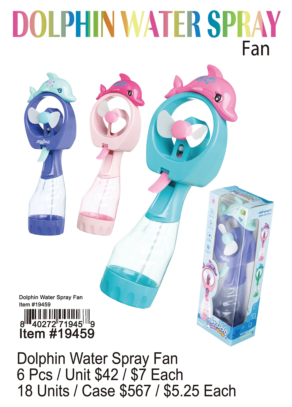 Dolphin Water Spray Fan 6 Pcs.