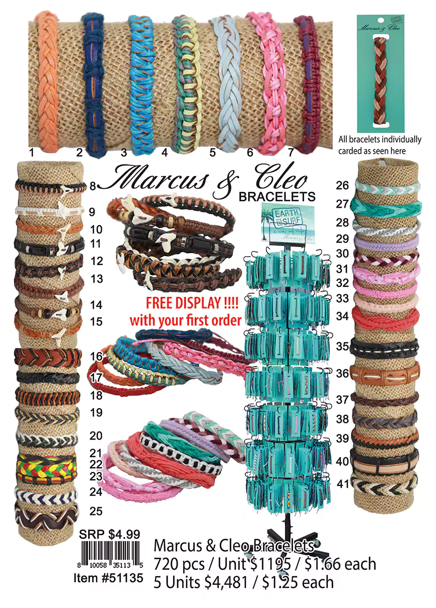 Wholesale 720 Pcs Marcus and Cleo Bracelets - Puka Creations - Puka  Creations