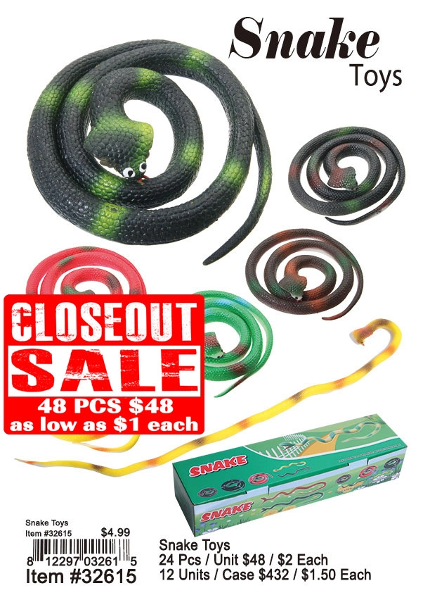 Snake Toys 48 Pcs. - Closeout