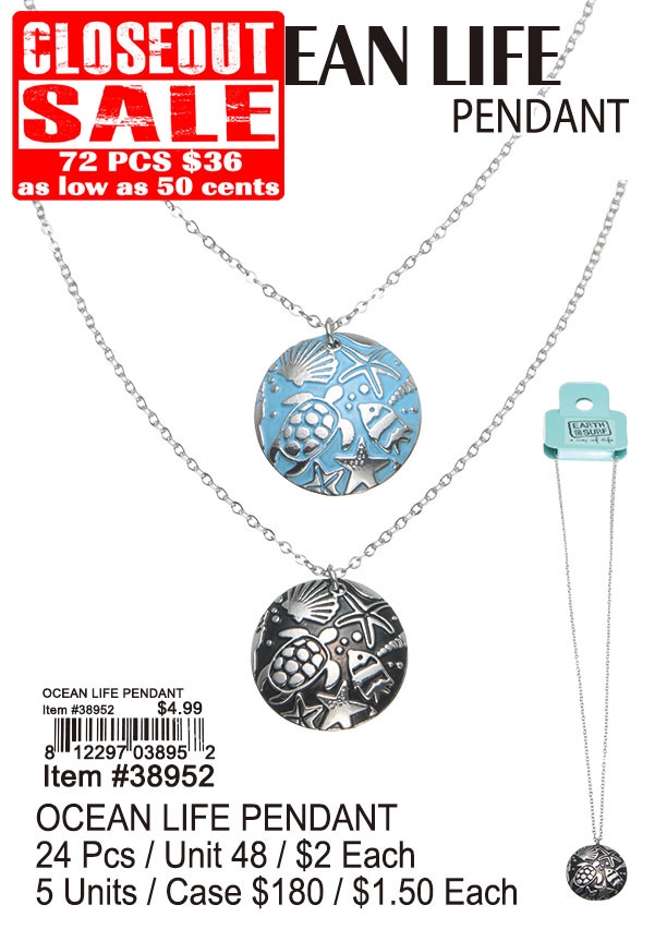 Ocean Life Pendant 72 Pcs. - Closeout