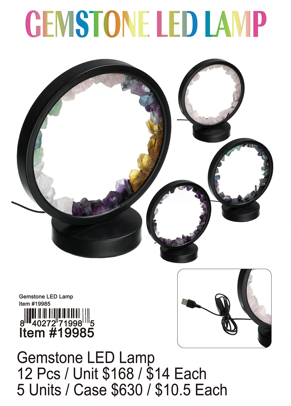 Gemstone LED Lamp 12 Pcs.