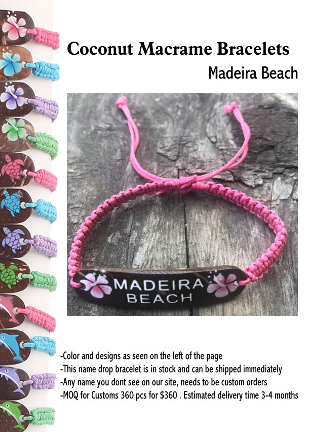 Coconut Macrame Bracelets -Madeira Beach - Closeout 200 Pcs.