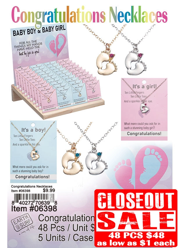 Congratulations Necklaces 48 Pcs. - Closeout