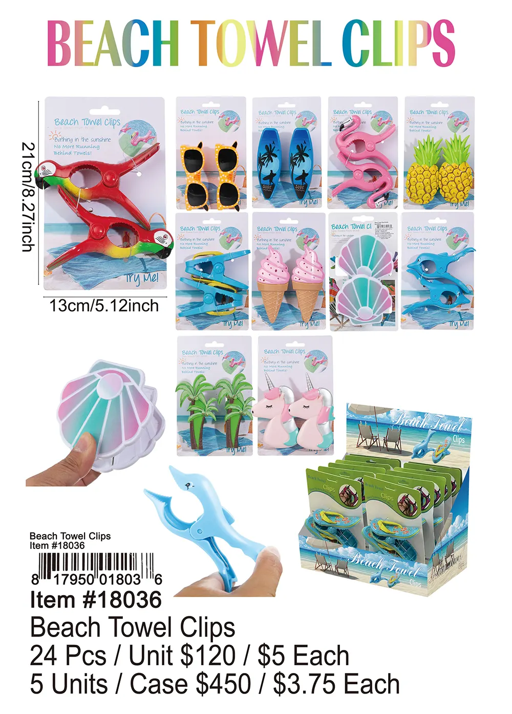 Beach Towel Clips 24 Pcs.