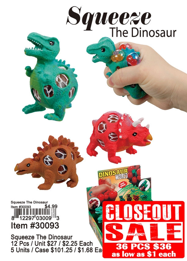 Squeeze The Dinosaur 36 Pcs. - Closeout