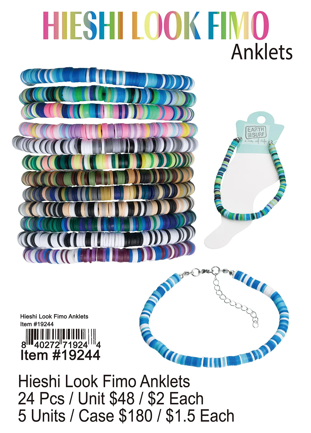 Hieshi Look Fimo Anklets 24 Pcs.