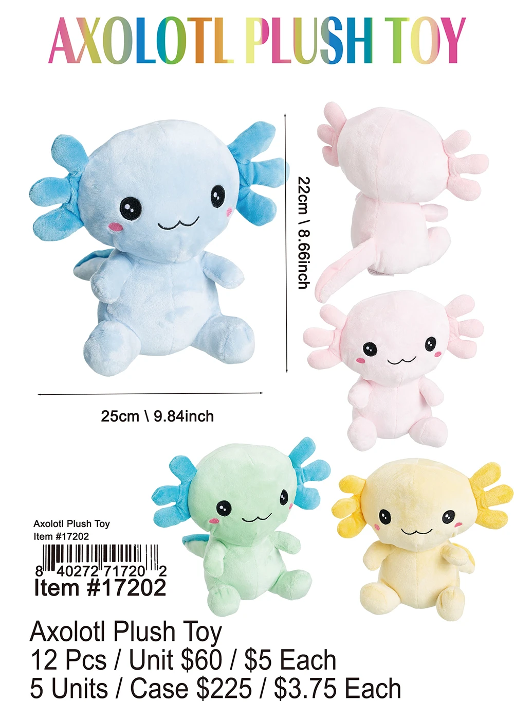 Axolotl Plush Toy