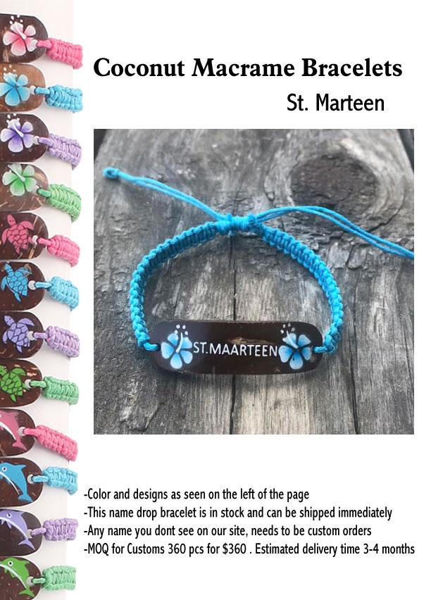 Coconut Macrame Bracelets -St Marteen - Closeout 200 Pcs.