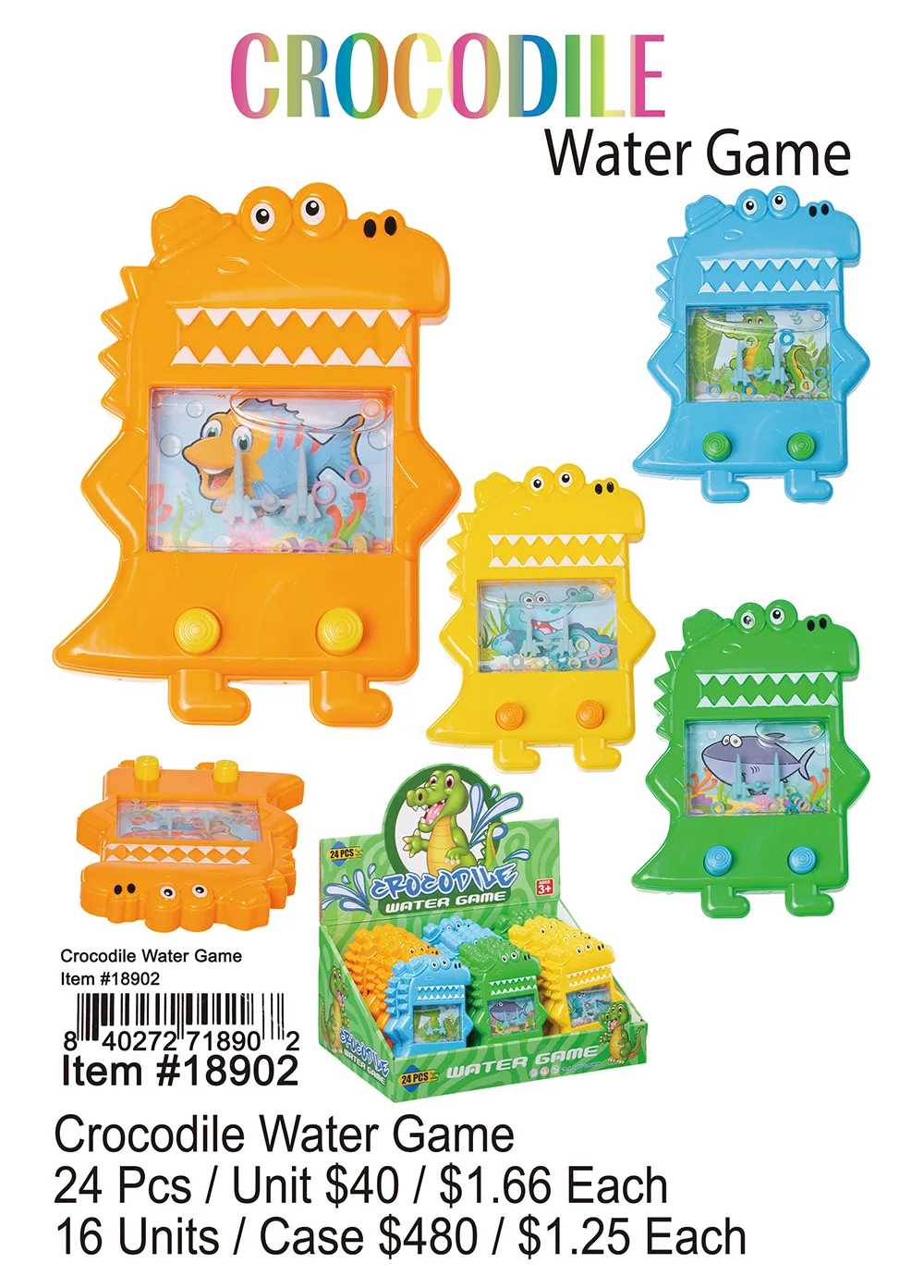 Crocodile Water Game 24 Pcs.